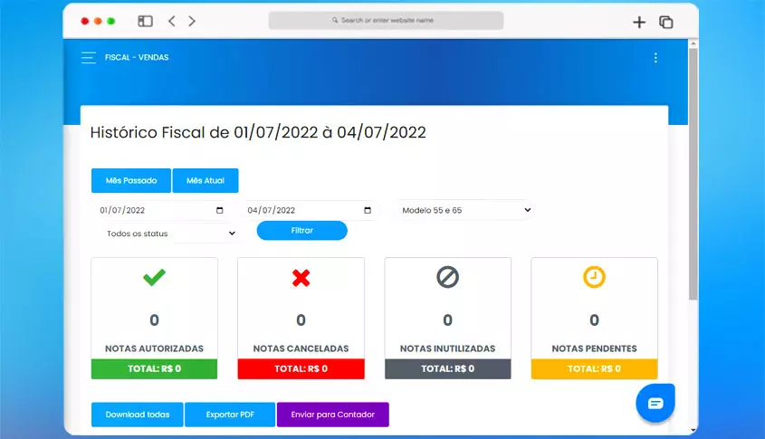 Controle Fiscal completo